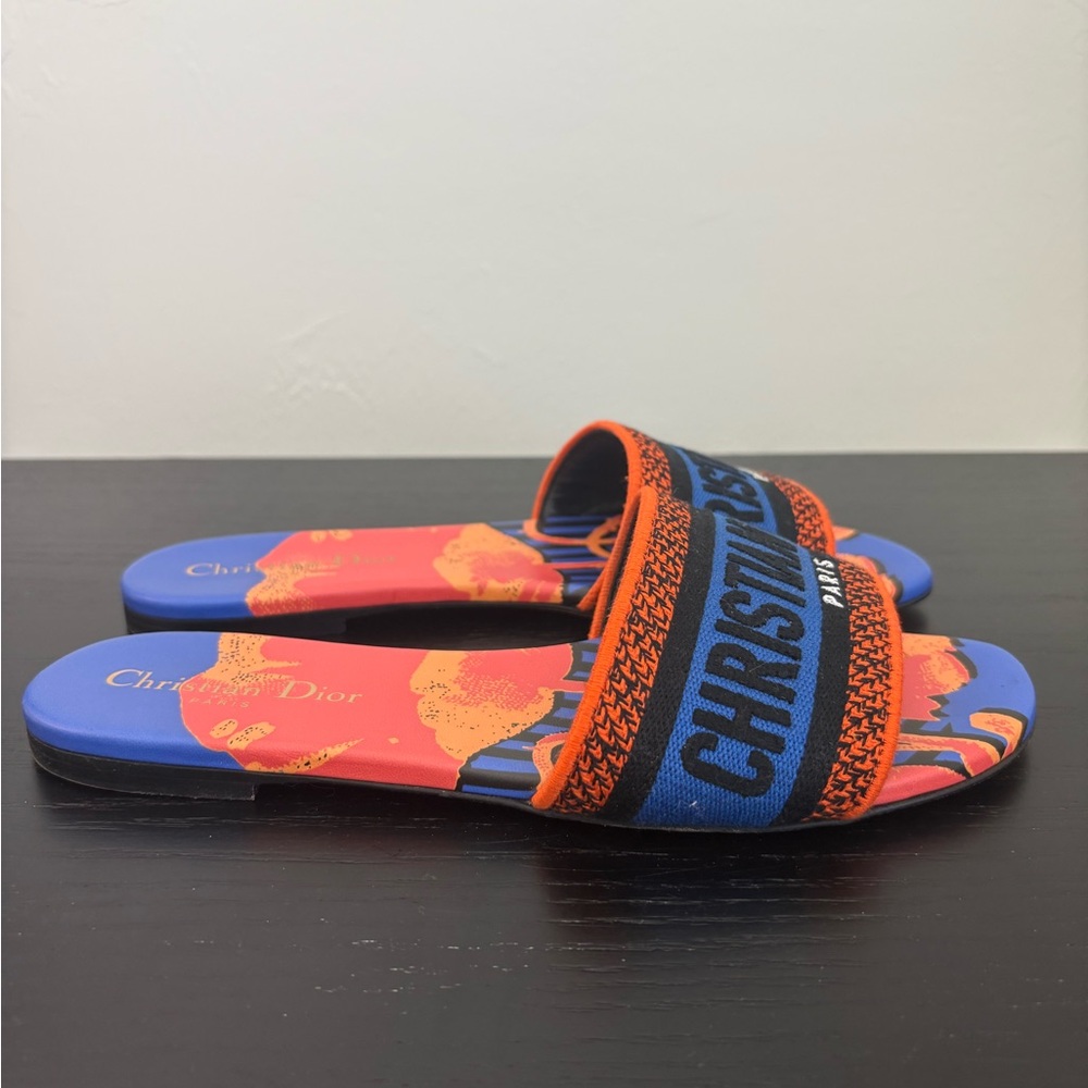 Dior Orange and Blue Sandals